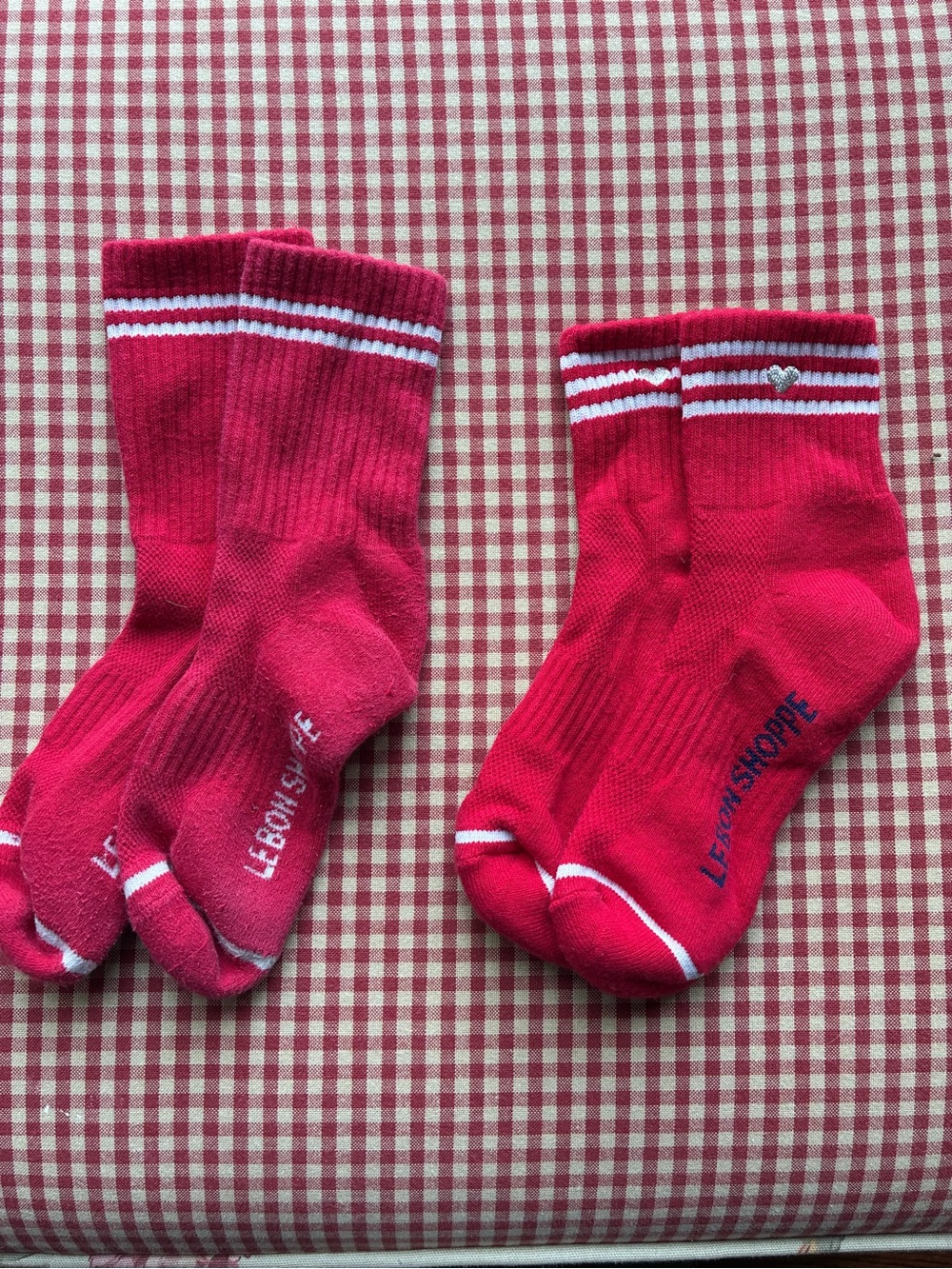 Le Bon Shoppe Set of two red white Boyfriend Girlfriend socks